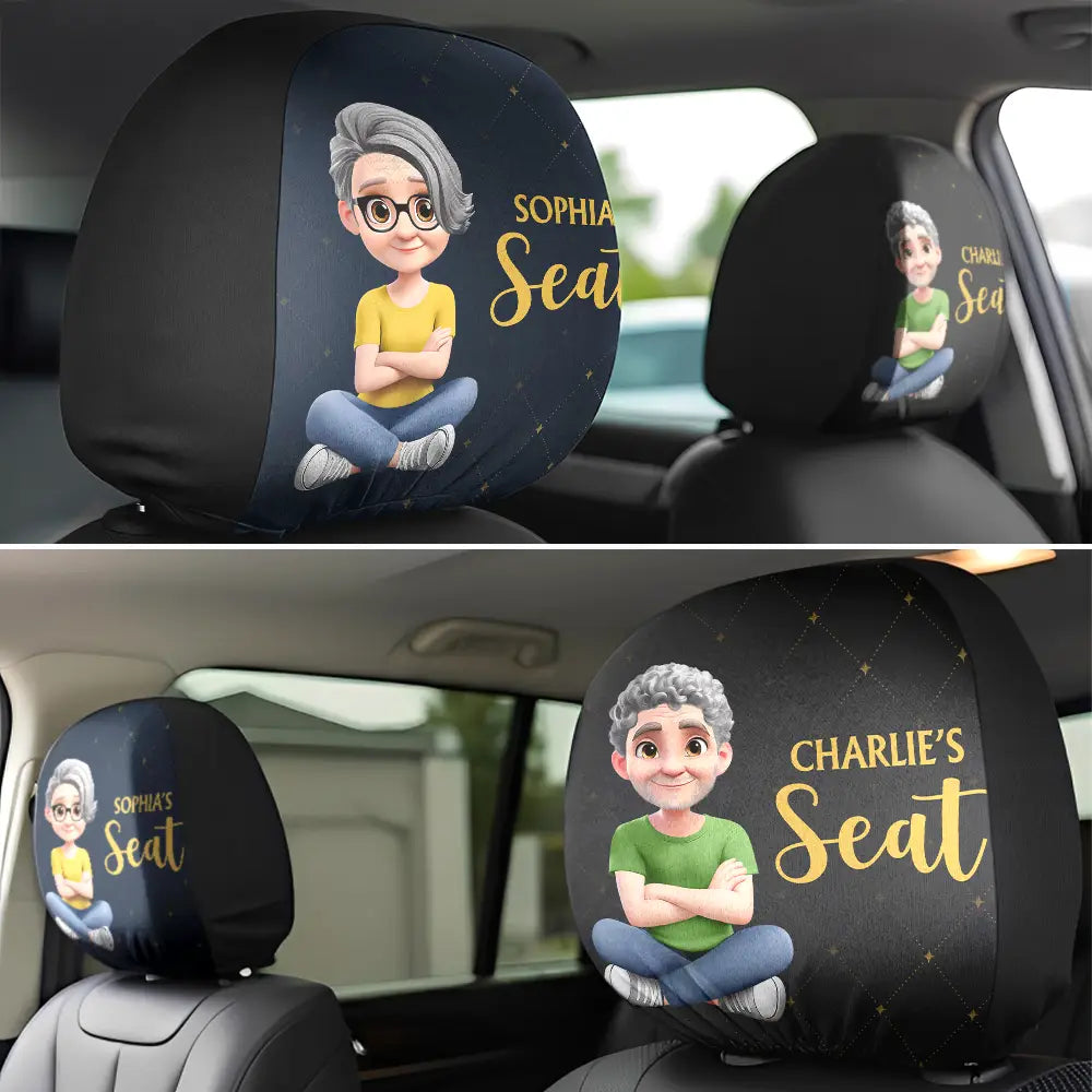 Gift For Yourself,Gift For Couples,Funny - Fun Private Seat Family Couple 3D Effect - Personalized Car Headrest Covers