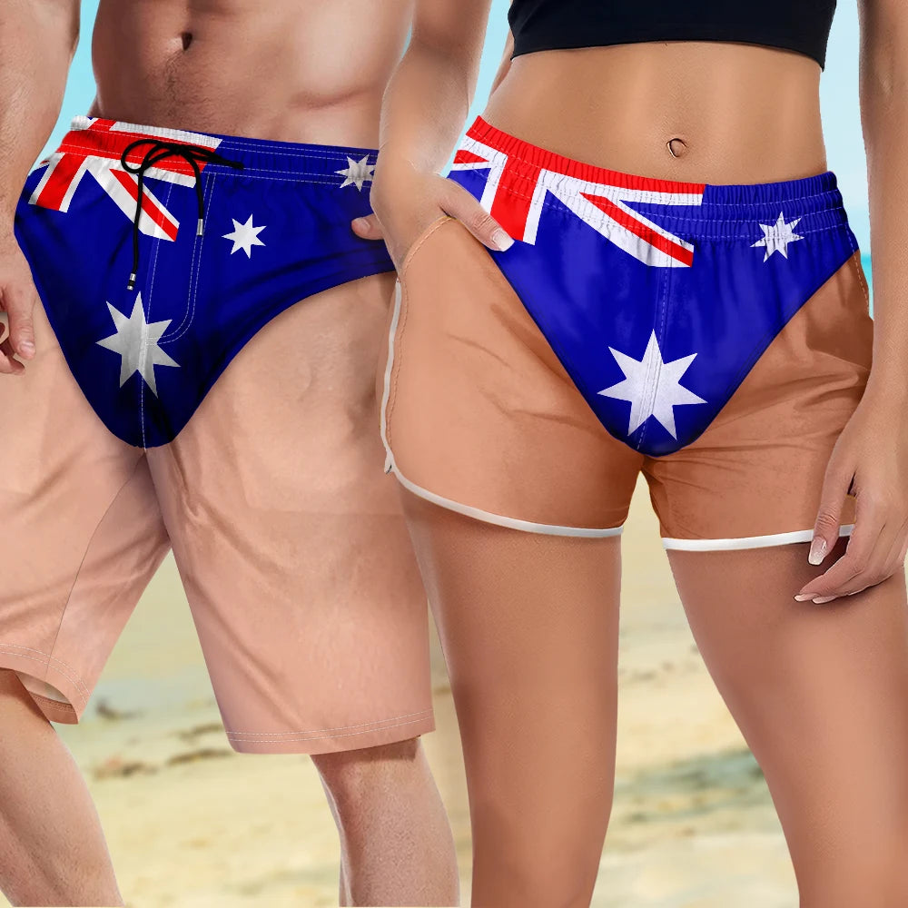 Humorous, Gift For Men, Beach, Gift For Yourself, Summer - Funny 3D Body Swim Trunks Countries Flag - Personalized Unisex Beach Shorts