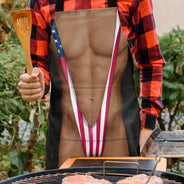 Grilling, Summer, Gift For Men, Gift For Yourself, Humorous - Funny 3D Hairy Body BBQ - Personalized Apron