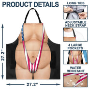 Grilling, Summer, Gift For Men, Gift For Yourself, Humorous - Funny 3D Hairy Body BBQ - Personalized Apron