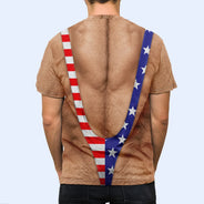 Independence Day,Top Market,Gift For Men,Gift For Yourself,Humorous - Funny 3D Hairy Body Swimsuit - Personalized Full Print T Shirt