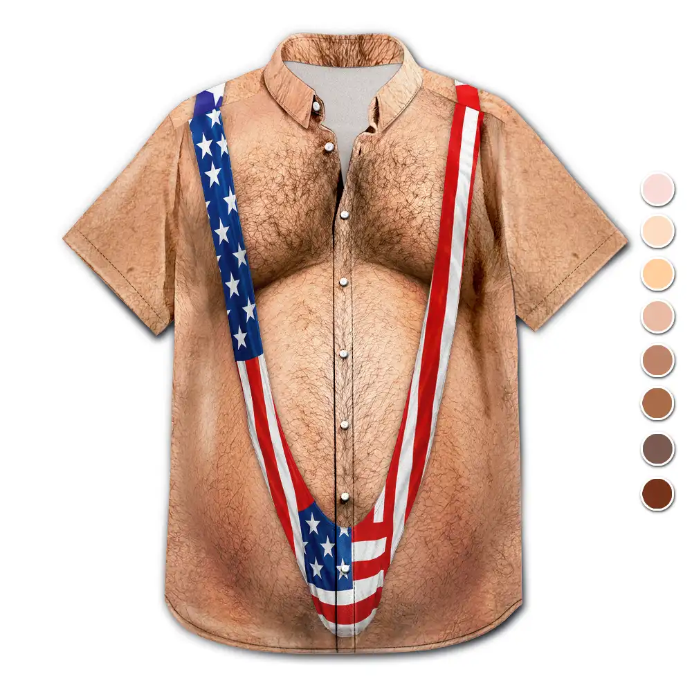 Beach, Summer, Gift For Men, Gift For Yourself, Humorous - Funny 3D Hairy Body Swimsuit - Personalized Hawaiian Shirt