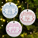 First Christmas,Gift For Bestie,Christmas,Humorous,Icon - Funny Bestie Here's To Another Year - Personalized Circle Ceramic Ornament