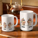 Gift For Bestie, Funny - Funny Bestie Unicorn We're Full Of Sarcasm & Profanity - Personalized White Edge-to-Edge Mug 