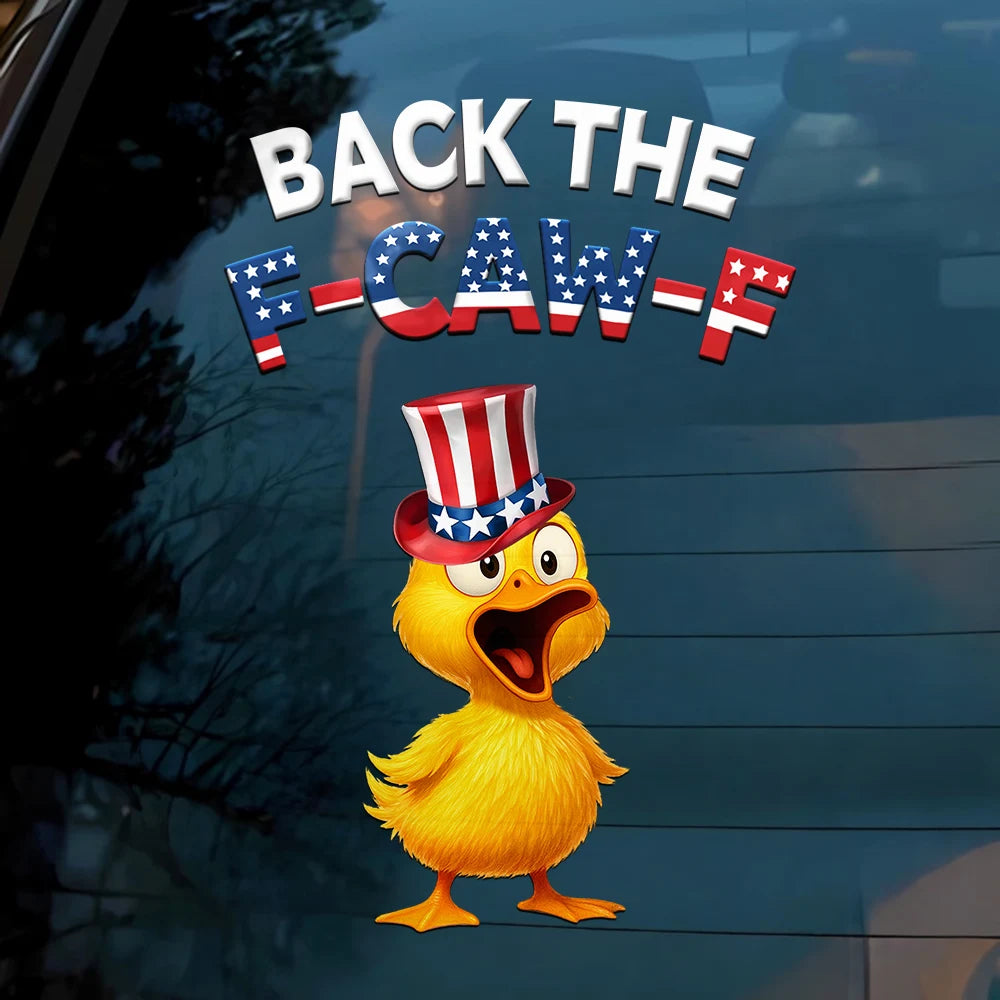 Funny Chicken Back The F-Caw-F - Personalized Decor Decal