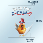 Funny Chicken Back The F-Caw-F - Personalized Decor Decal
