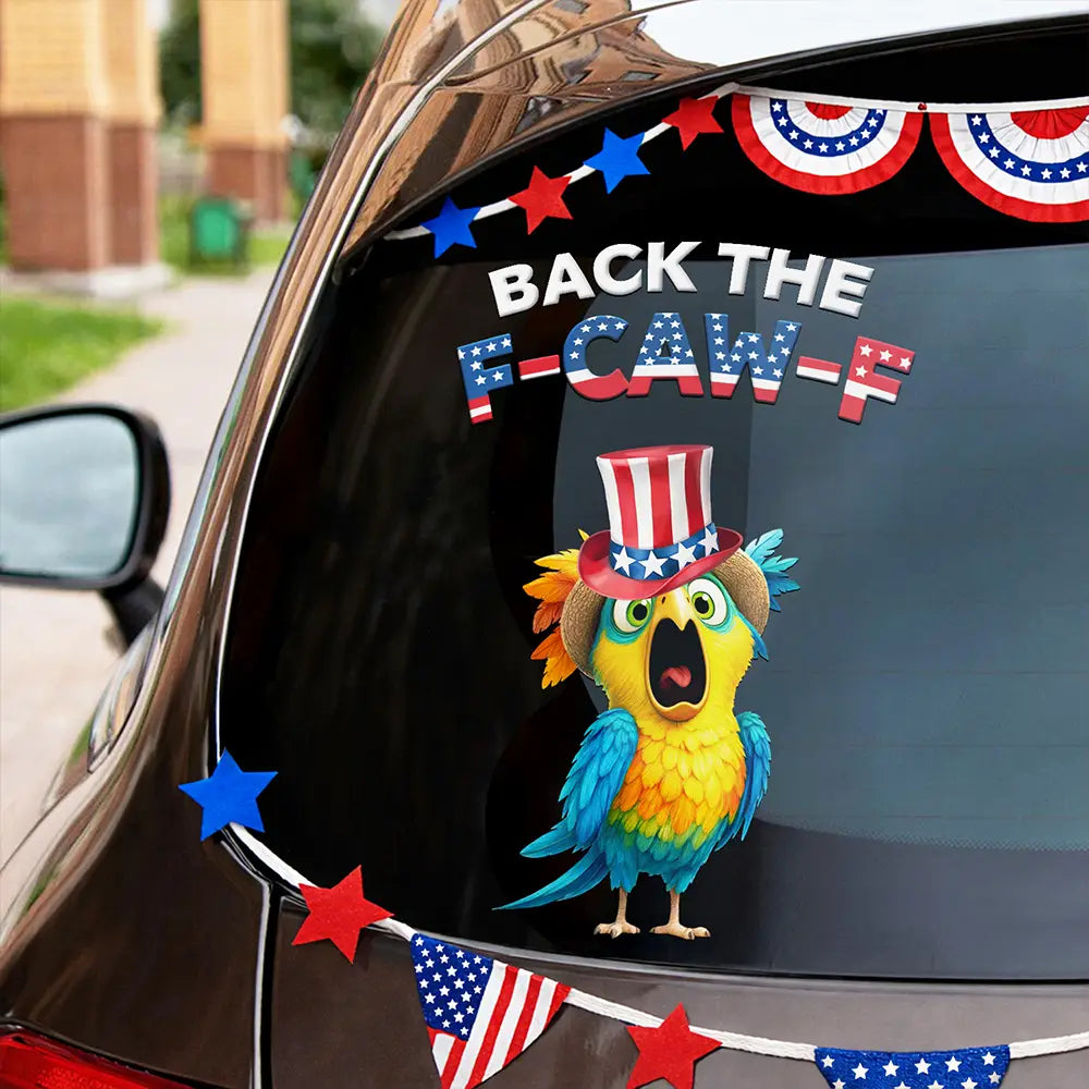Funny Chicken Back The F-Caw-F - Personalized Decor Decal