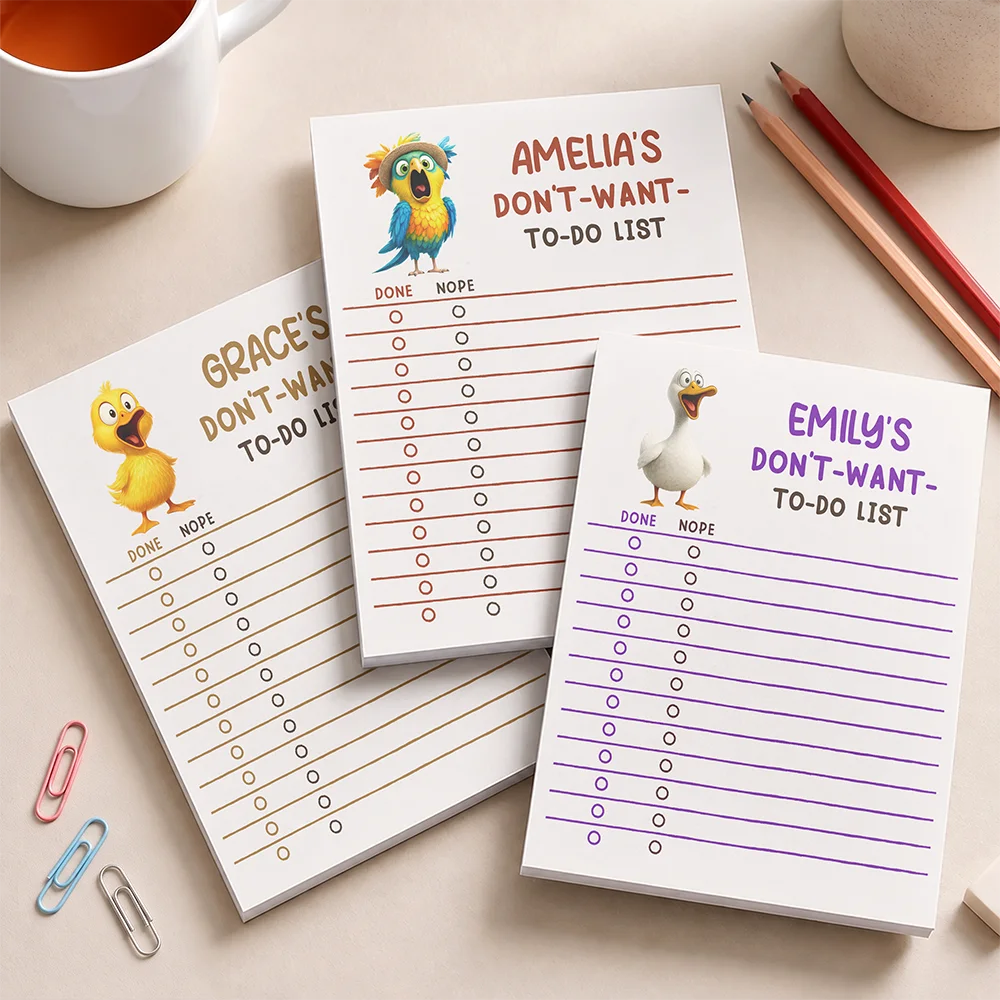 Gift For Colleagues,Humorous,Icon - Funny Chicken Don’t Want To-do List - Personalized Notepad
