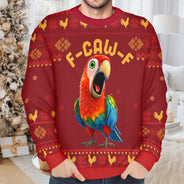 Farm,Happy,Gift For Yourself,Gift For Women,Gift For Men,Christmas - Funny Chicken F-Caw-F - Personalized Unisex Ugly Sweater