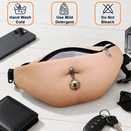 Christmas,Gift For Couples,Gift For Him,Gift For Husband,Sarcastic,Vector - Funny Christmas Dad Bod For Husband, Travel Gag Gift - Personalized 3D Realistic Hairy Beer Belly Fanny Pack