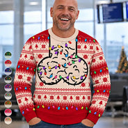 Christmas,Humorous,Gift For Men,Gift For Yourself,Icon - Funny Christmas Gift For Bald Dad Papa Husband - Personalized Unisex Ugly Sweater