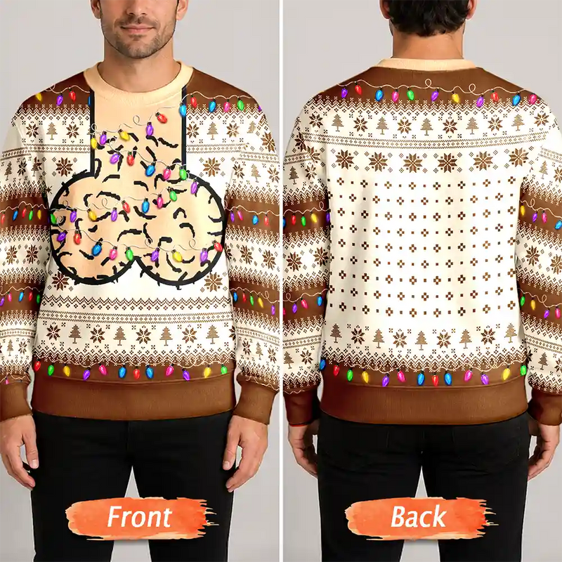 Christmas,Humorous,Gift For Men,Gift For Yourself,Icon - Funny Christmas Gift For Bald Dad Papa Husband - Personalized Unisex Ugly Sweater