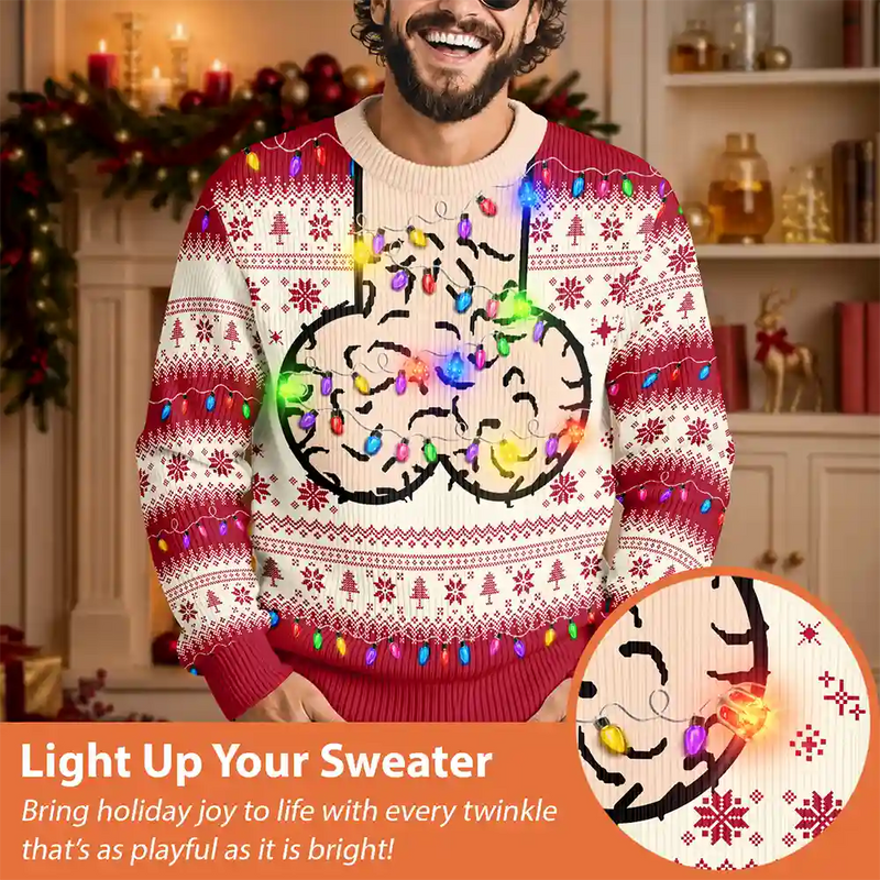 Christmas,Humorous,Gift For Men,Gift For Yourself,Icon - Funny Christmas Gift For Bald Dad Papa Husband - Personalized Unisex Ugly Sweater
