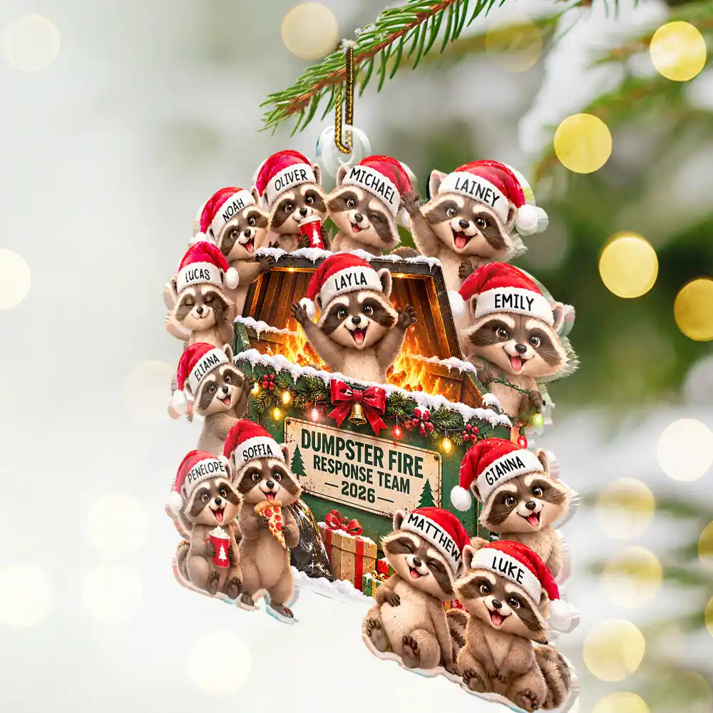 Christmas,Gift For Colleagues,Humorous,Icon,Top Market - Funny Christmas Gift For Coworkers - Personalized Dumpster Fire Response Team Acrylic Ornamenta