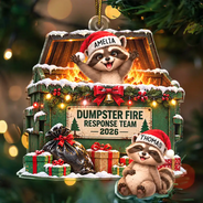 Christmas,Gift For Colleagues,Humorous,Icon,Top Market - Funny Christmas Gift For Coworkers - Personalized Dumpster Fire Response Team Acrylic Ornamenta