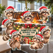 Christmas,Gift For Colleagues,Humorous,Icon,Top Market - Funny Christmas Gift For Coworkers - Personalized Dumpster Fire Response Team Acrylic Ornamenta