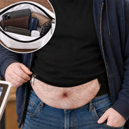 Christmas,Gift For Couples,Gift For Him,Gift For Husband,Sarcastic,Vector - Funny Dad Bod For Husband, Travel Gag Gift - Personalized 3D Realistic Hairy Beer Belly Fanny Pack