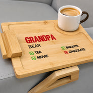 Gift For Men,Gift For Father,Gift For Grandpa,Gift For Husband,Gift For Couples,Grandpa's Hobby,Dad's Hobby,Non-Eng,Icon,Humorous - Funny Dad's Spot Sit Here If You Dare - Personalized Couch Arm Table