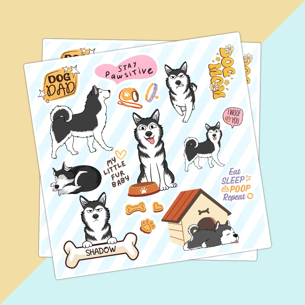 Pet Lovers - Funny Dog - Personalized Custom Vinyl Sticker Sheet