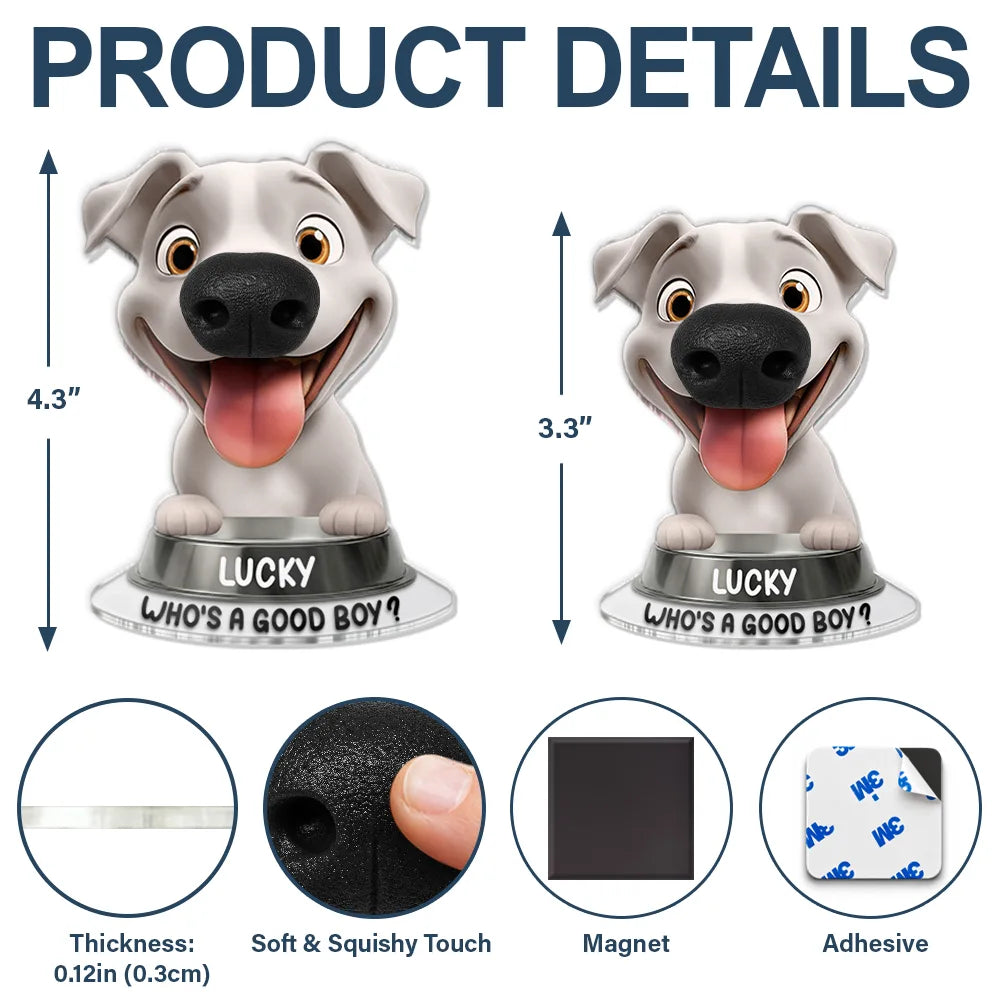 Humorous,Pet Lovers,Vector - Funny Dog Half Body - Personalized Squishy Acrylic Fridge Magnet