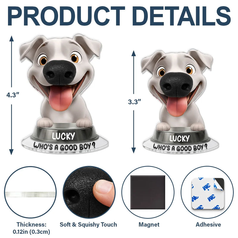 Humorous,Pet Lovers,Vector - Funny Dog Half Body - Personalized Squishy Acrylic Fridge Magnet