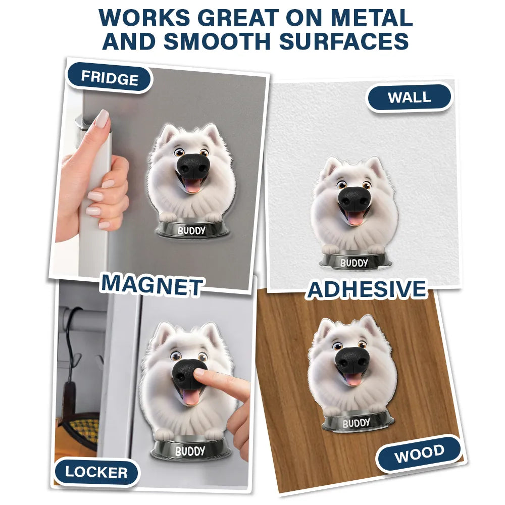 Humorous,Pet Lovers,Vector - Funny Dog Half Body - Personalized Squishy Acrylic Fridge Magnet