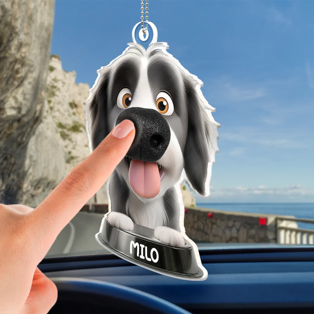 Humorous,Dog Lovers,Pet Lovers,Vector - Funny Dog Nose Drive Safe I Woof You - Personalized Squishy Acrylic Car Hanger
