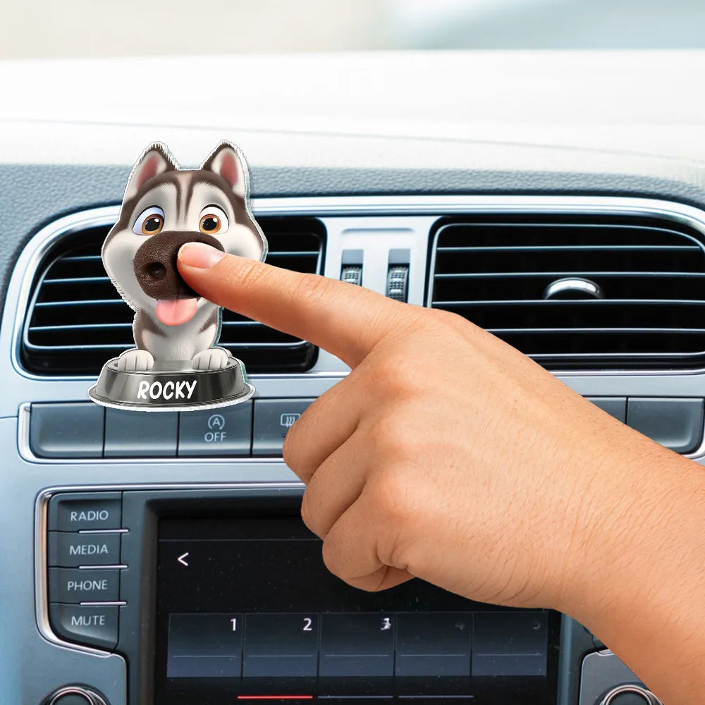 Humorous,Dog Lovers,Pet Lovers,Vector - Funny Dog Nose Drive Safe I Woof You - Personalized Squishy Acrylic Car Vent Clip