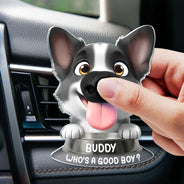 Humorous,Dog Lovers,Pet Lovers,Vector - Funny Dog Nose Drive Safe I Woof You - Personalized Squishy Acrylic Car Vent Clip