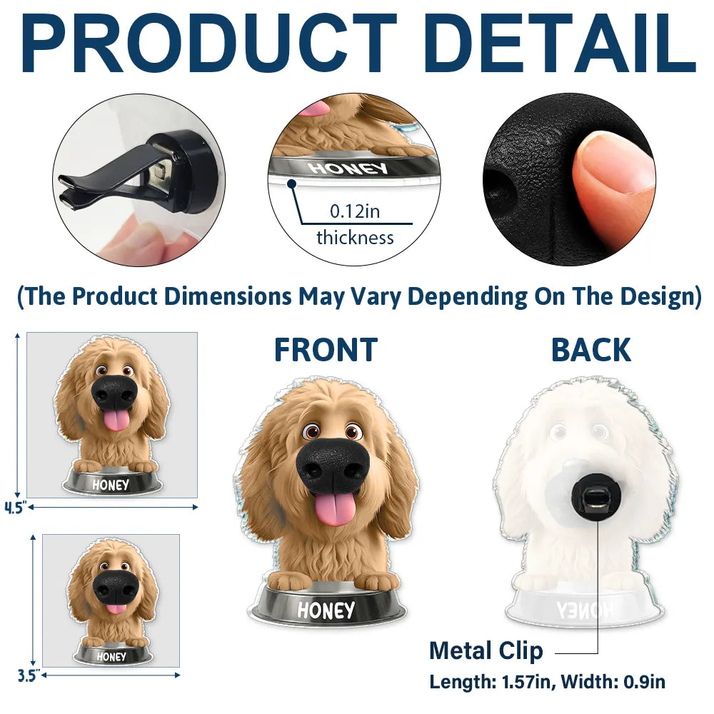 Humorous,Dog Lovers,Pet Lovers,Vector - Funny Dog Nose Drive Safe I Woof You - Personalized Squishy Acrylic Car Vent Clip