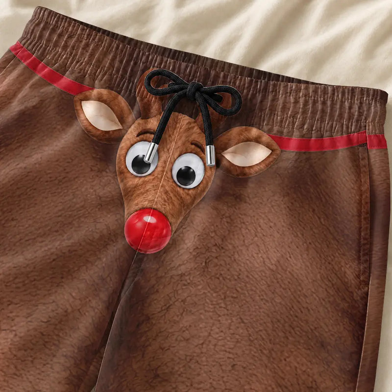 Christmas,Humorous,Gift For Men,Gift For Yourself,Icon - Funny Elephant Thongs Reindeer Briefs For Husband Boyfriend - Personalized Casual Shorts