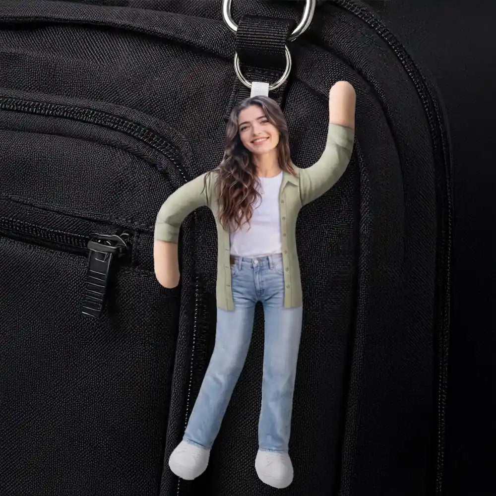 Afro Besties, Art Design, Christmas, Custom Photo, Gift For Bestie, Humorous, Photo - Poseable Body Doll - Funny Friendship Gift For Best Friend, Bestie, Coworker, BFF - Personalized Custom Photo Squishy Toy Poseable Plush Doll Keychain