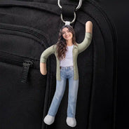 Afro Besties, Art Design, Christmas, Custom Photo, Gift For Bestie, Humorous, Photo - Poseable Body Doll - Funny Friendship Gift For Best Friend, Bestie, Coworker, BFF - Personalized Custom Photo Squishy Toy Poseable Plush Doll Keychain
