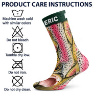 Fishing,Gift For Men,Gift For Yourself,Gifts For Him,Humorous,Icon - Funny Gag Gift For Fisherman Husband Son - Personalized Fish Illusion Socks