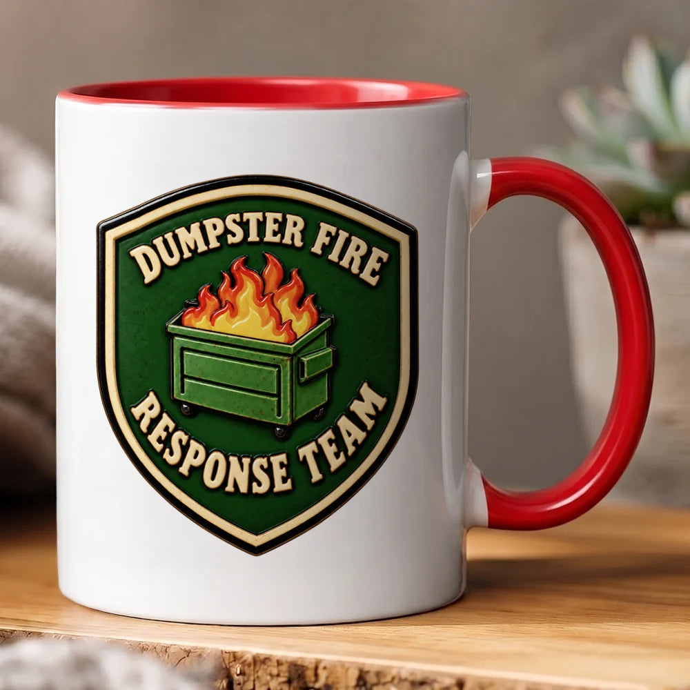 Christmas,Crossword,Gift For Colleagues,Humorous,Top Market - Funny Gift For Coworker - Personalized Crossword Dumpster Fire Response Team Mug