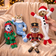 Art Design,Christmas,Custom Photo,Dog Lovers,Humorous,Pet Lovers,Photo - Christmas Pet Poseable Body Doll,Top Market - Funny Gift For Dog Mom, Dad, Cat Lover - Personalized Christmas Pet Costume Santa Gingerbread Elf Poseable Plush Doll