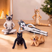 Art Design,Christmas,Custom Photo,Humorous,Pet Lovers,Photo - Poseable Body Doll  - Funny Gift For Dog Mom, Dad, Cat Lover - Personalized Custom Photo Christmas Pet Squishy Toy Poseable Plush Doll Ornament