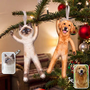 Art Design,Christmas,Custom Photo,Humorous,Pet Lovers,Photo - Poseable Body Doll  - Funny Gift For Dog Mom, Dad, Cat Lover - Personalized Custom Photo Christmas Pet Squishy Toy Poseable Plush Doll Ornament