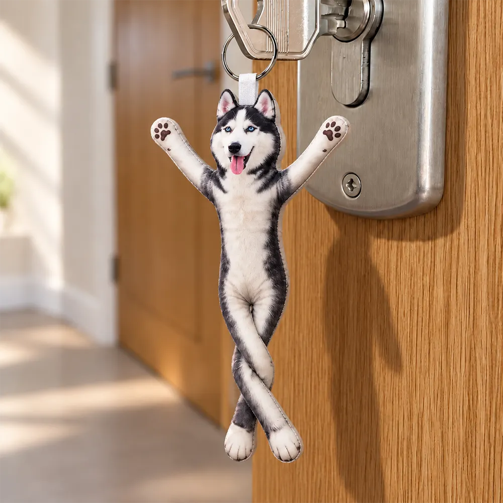 Art Design, Christmas, Custom Photo, Humorous, Pet Lovers, Photo - Poseable Body Doll - Funny Gift For Dog Mom, Dad, Cat Lover - Personalized Custom Photo Pet Squishy Toy Poseable Plush Doll Keychain