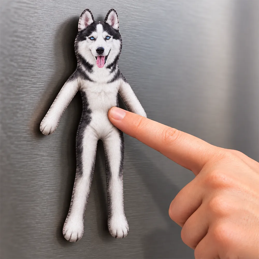 Art Design,Christmas,Custom Photo,Humorous,Pet Lovers,Photo - Poseable Body Doll  - Funny Gift For Dog Mom, Dad, Cat Lover - Personalized Custom Photo Pet Squishy Toy Poseable Plush Doll Magnet