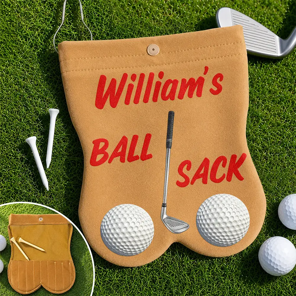 Humorous,Gift For Men,Golf,Gift For Yourself,Custom Text - Funny Golf Gift For Golf Lovers - Personalized Golf Ball Sacks