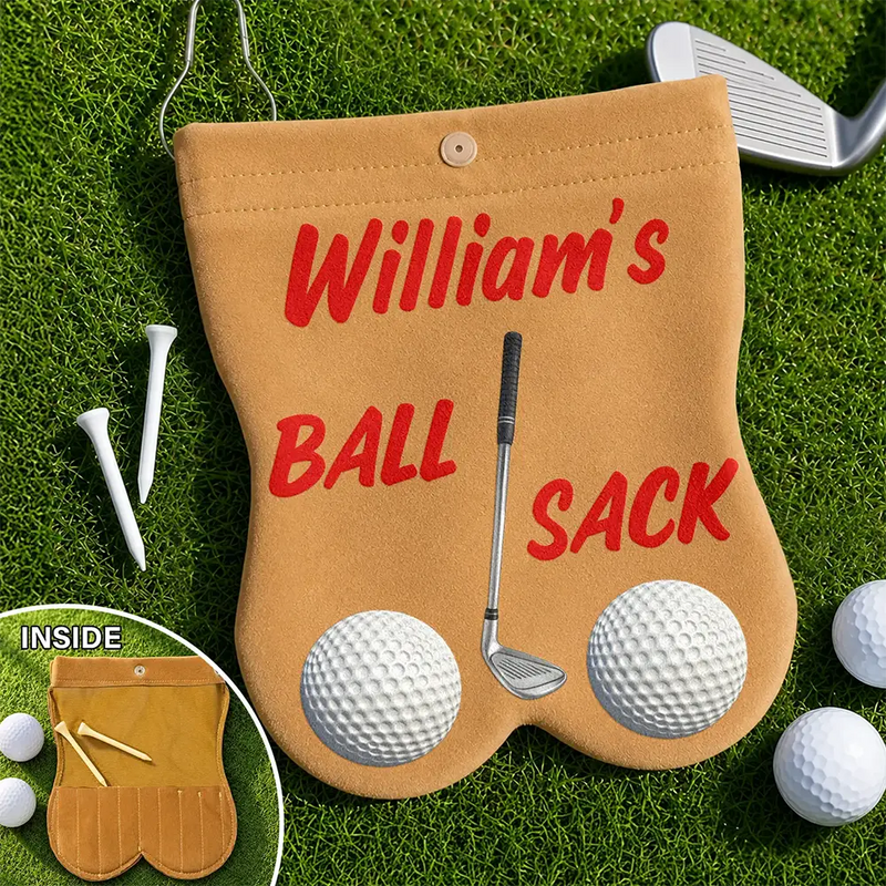 Humorous,Gift For Men,Golf,Gift For Yourself,Custom Text - Funny Golf Gift For Golf Lovers - Personalized Golf Ball Sacks
