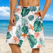 Gift For Brother,Gift For Cousin,Humorous,Gift For Sibling,Beach,Summer,Icon - Funny Hairy Man Swim Trunks - Personalized Unisex Beach Shorts