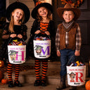 Adorable,Halloween,Gift For Kids,Vector - Funny Kid Costume Portrait With Name - Personalized Trick Or Treat Bag