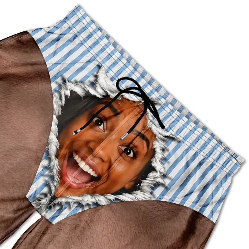 Gift For Bestie, Humorous, Beach, Summer, Icon - Custom Photo Funny Men Swim Trunks - Personalized Unisex Beach Shorts