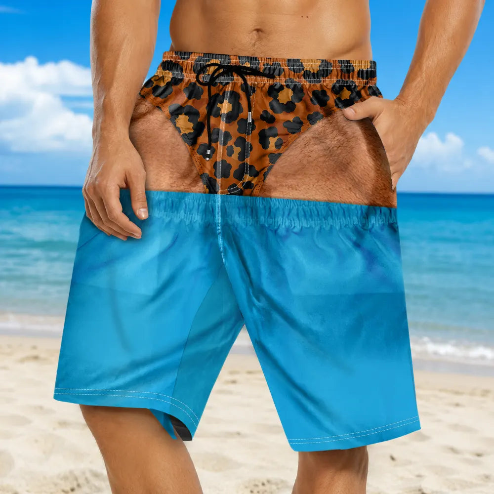 Top Market, Humorous, Gift For Men, Gift For Yourself, Icon - Funny Men Swim Trunks 3D Effect Body - Personalized Unisex Beach Shorts