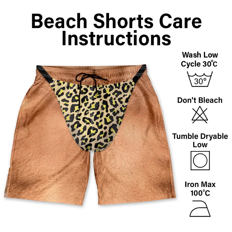 Gift For Bestie,Humorous,Beach,Summer,Icon - Funny Men Swim Trunks Leopard - Personalized Unisex Beach Shorts