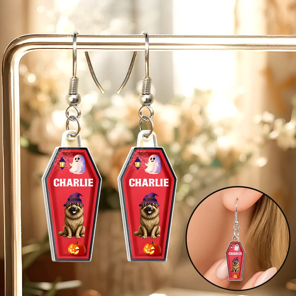 Funny, Halloween, Gift For Yourself  Funny Pet Halloween Costume - Personalized Acrylic Earrings