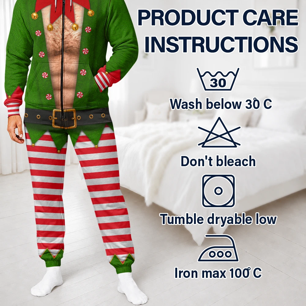 Christmas,Humorous,Gift For Men,Gift For Yourself,Icon - Funny Santa Abs Belly Body For Husband Dad Grandpa - Personalized Overall Onesie Hooded Jumpsuit