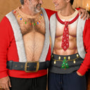 Top Market,Christmas,Humorous,Gift For Men,Gift For Yourself,Icon - Funny Santa Abs Belly Body For Husband Dad Grandpa - Personalized Unisex Ugly Sweater 